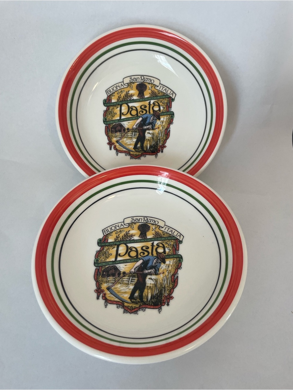 Vintage Himark Pasta Bowls Set of 2 San Remo Pasta Buona Italia